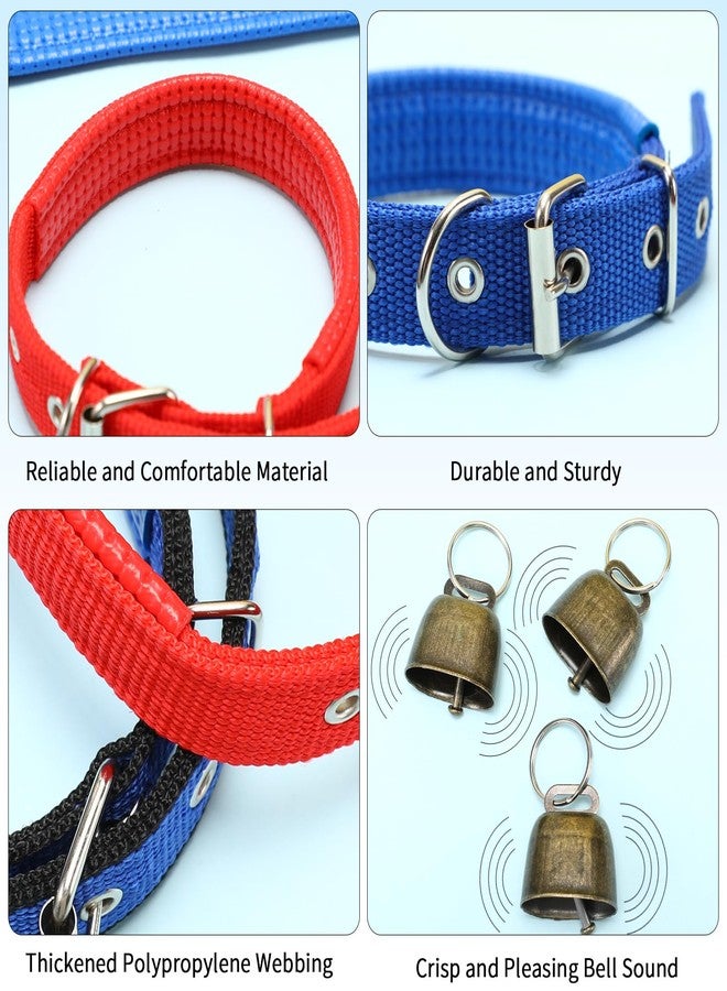 Clysee 10 Sets Adjustable Small Goat Collars with Bells Cow Horse Sheep Copper Bronze Bells Pet Collar Goat Supplies for Farm Animal Accessories - Image 4